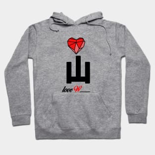 Initial love letter W for valentine Hoodie